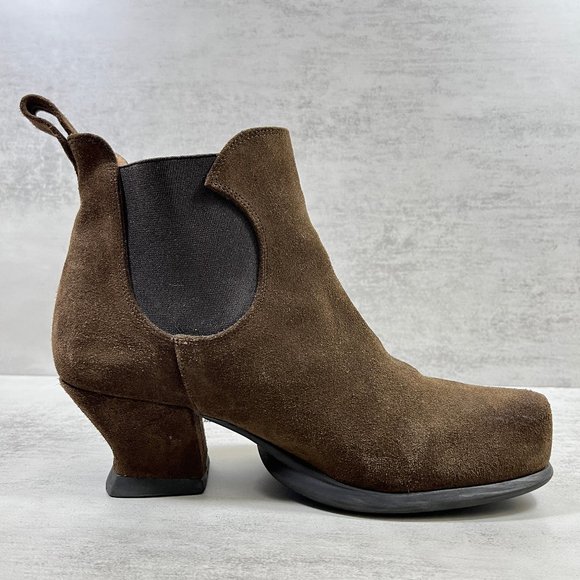 John Fluevog Wearever Thanks Dalu Suede Leather Chelsea Boots - Women's Size 7 - - Picture 2 of 9